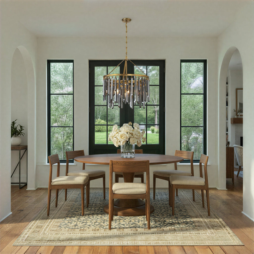 Gemma 24'' Modern Gold Chandelier Black 24"W x 26.5"H x 24"D