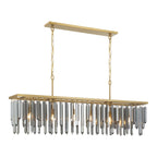 Gemma 52'' Modern Gold Linear Chandelier Black 52"W x 20.75"H x 9.25"D