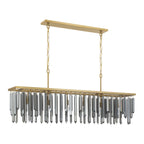 Gemma 52'' Modern Gold Linear Chandelier Black 52"W x 20.75"H x 9.25"D