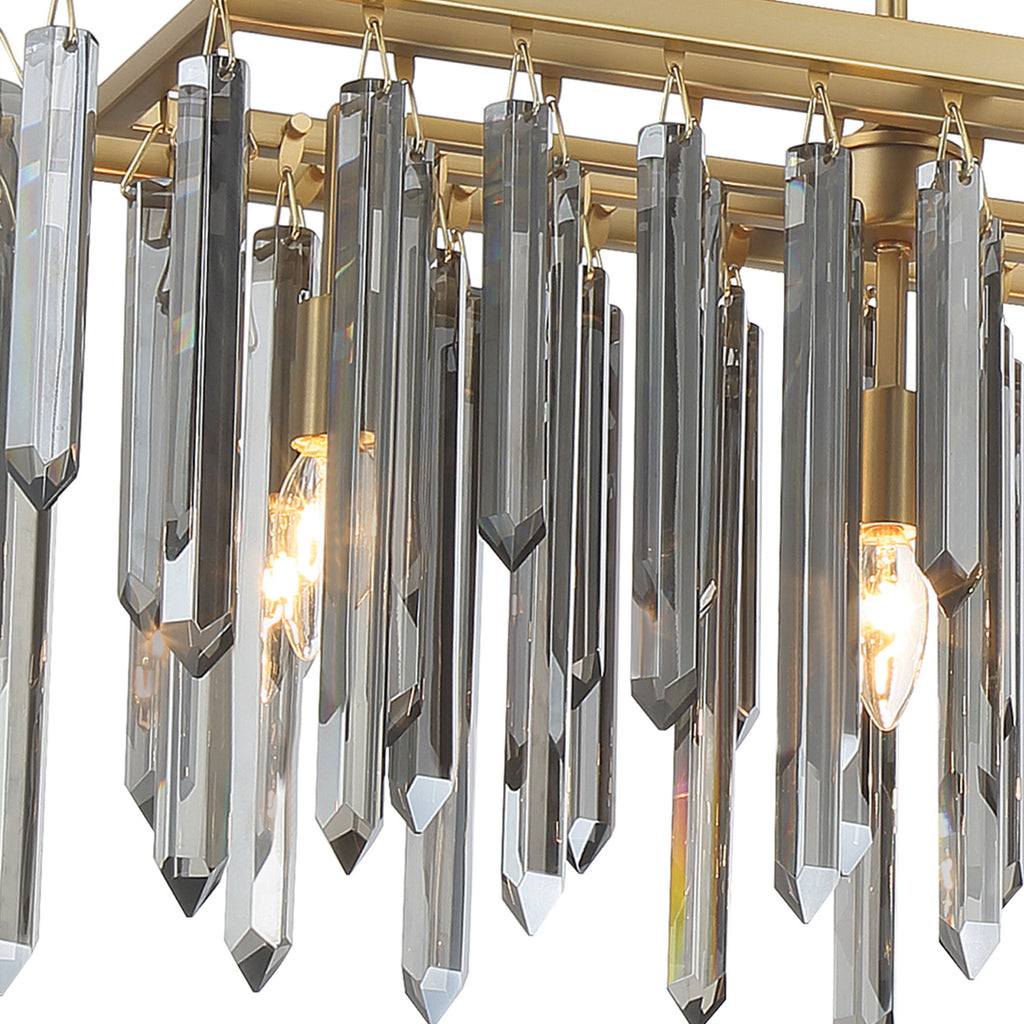Gemma 52'' Modern Gold Linear Chandelier Black 52"W x 20.75"H x 9.25"D