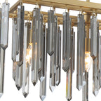 Gemma 52'' Modern Gold Linear Chandelier Black 52"W x 20.75"H x 9.25"D