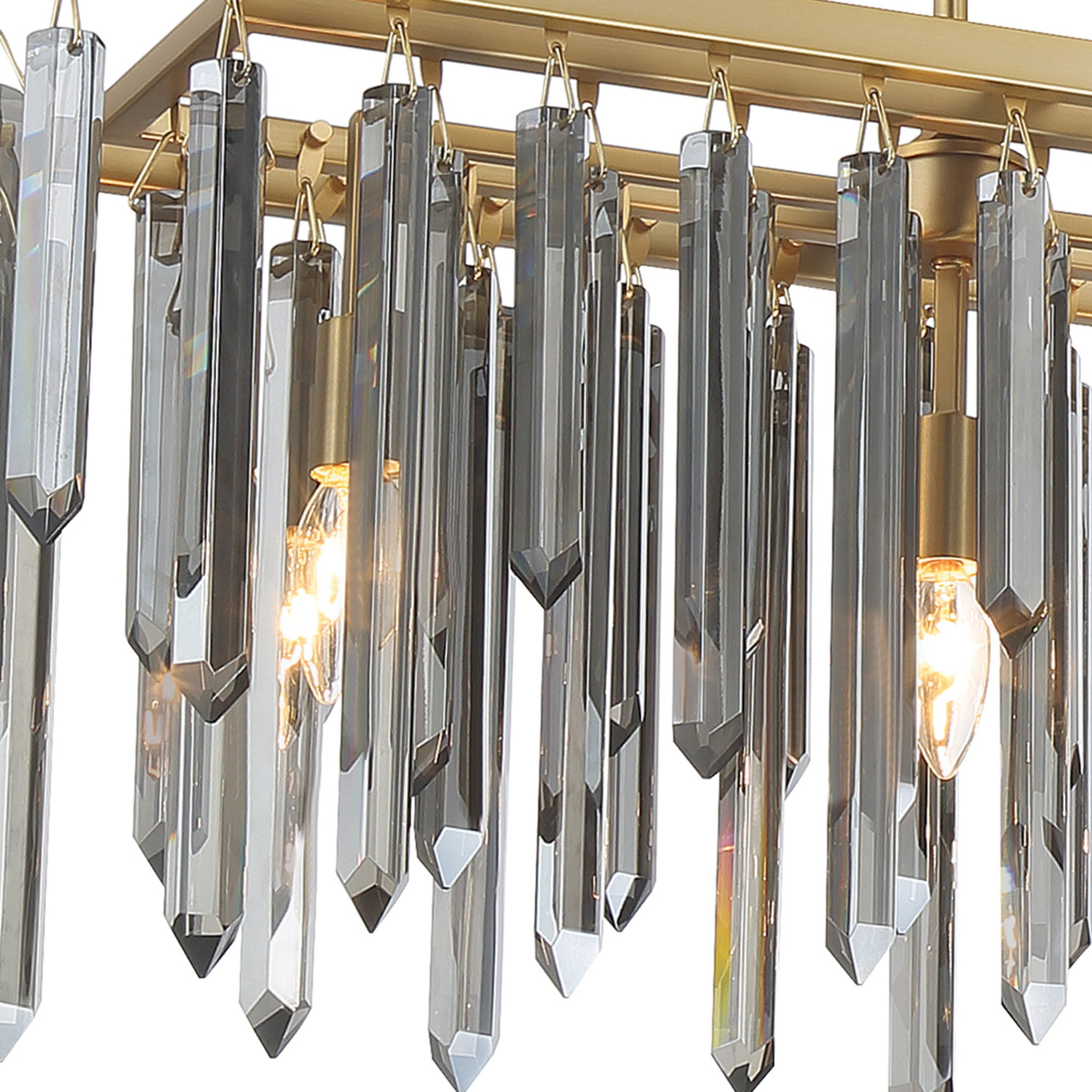 Gemma 52'' Modern Gold Linear Chandelier Black 52"W x 20.75"H x 9.25"D