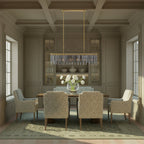 Gemma 52'' Modern Gold Linear Chandelier Black 52"W x 20.75"H x 9.25"D