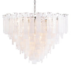 Glacier 31" Wide Nickel Glass Cascade 16-Light Chandelier