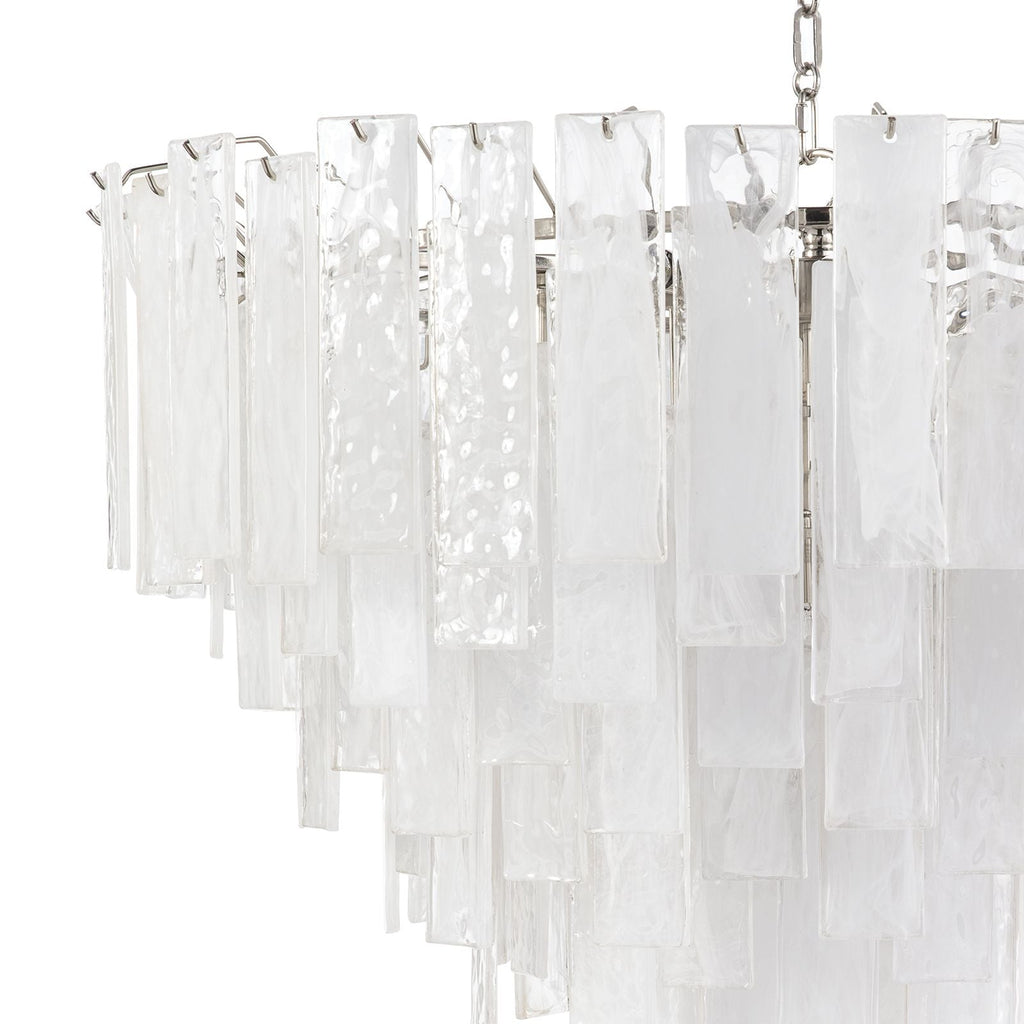 Glacier 31" Wide Nickel Glass Cascade 16-Light Chandelier