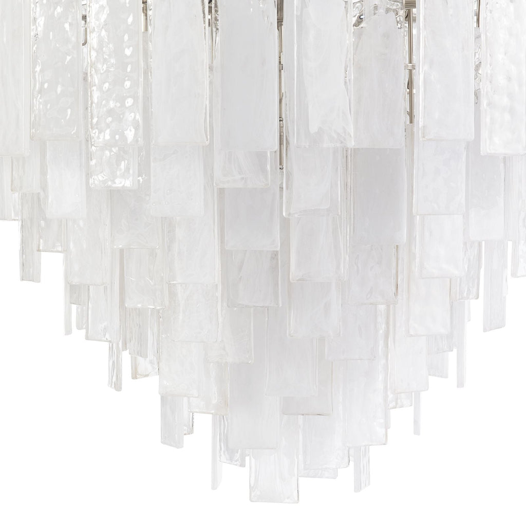 Glacier 31" Wide Nickel Glass Cascade 16-Light Chandelier