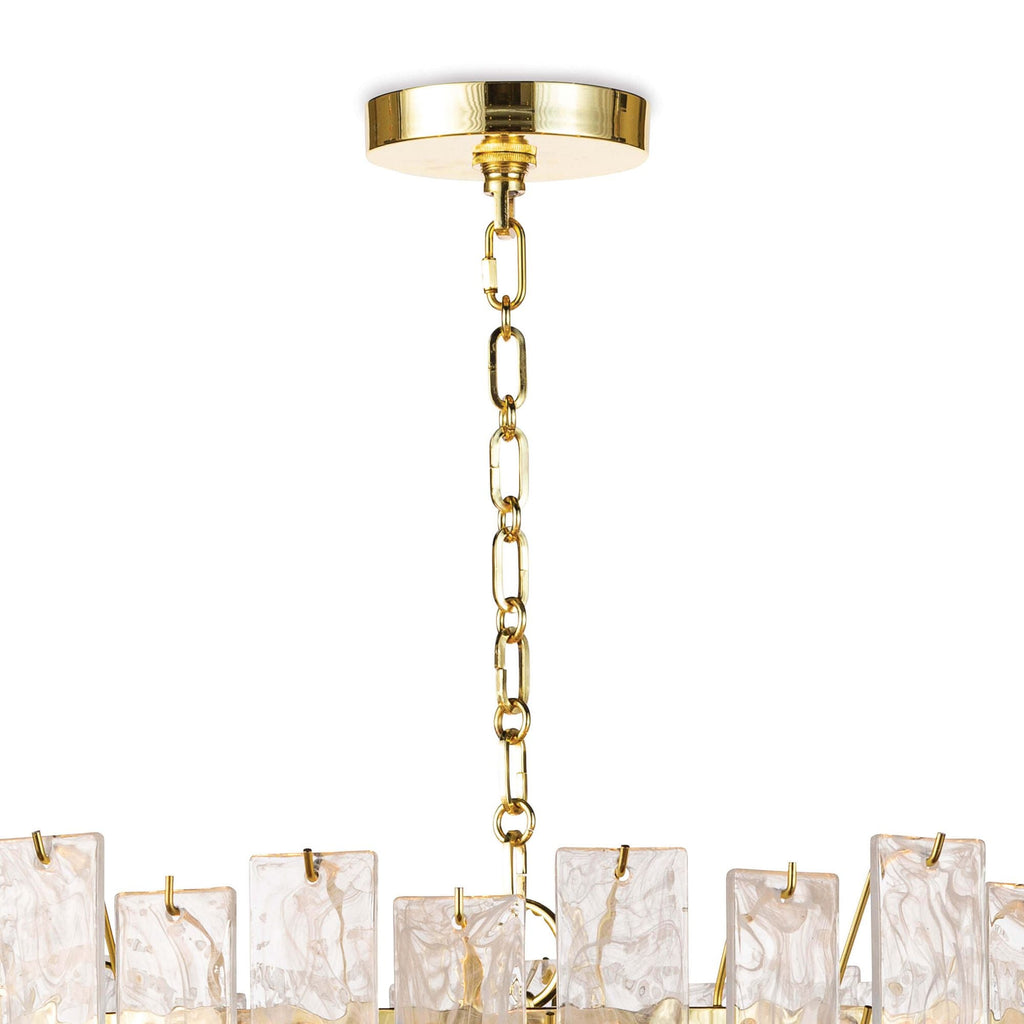 Glacier 31" Wide Polished Brass Glass 16-Light Chandelier