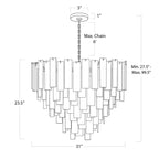 Glacier 31" Wide Polished Brass Glass 16-Light Chandelier