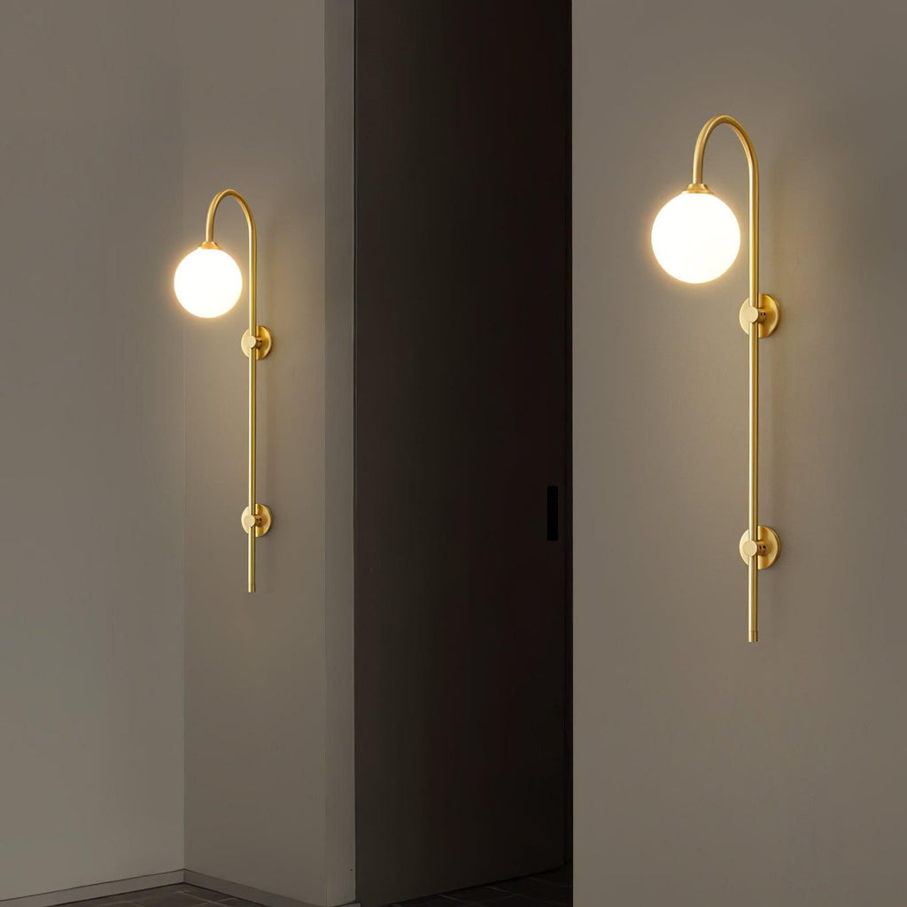 Globe Brass Vertical Wall Sconce