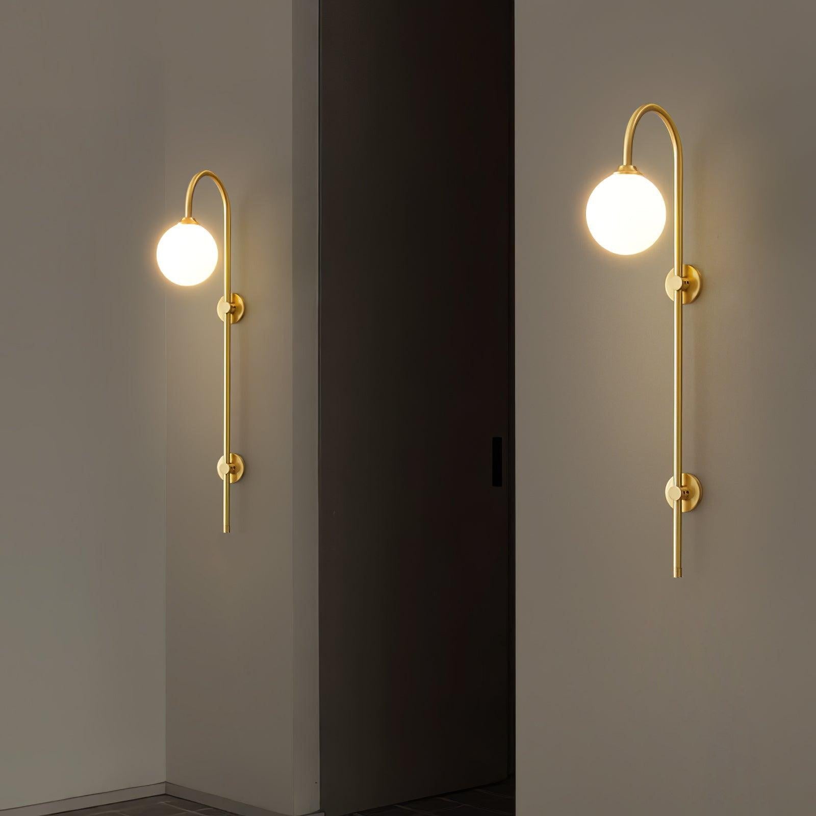 Globe Brass Vertical Wall Sconce