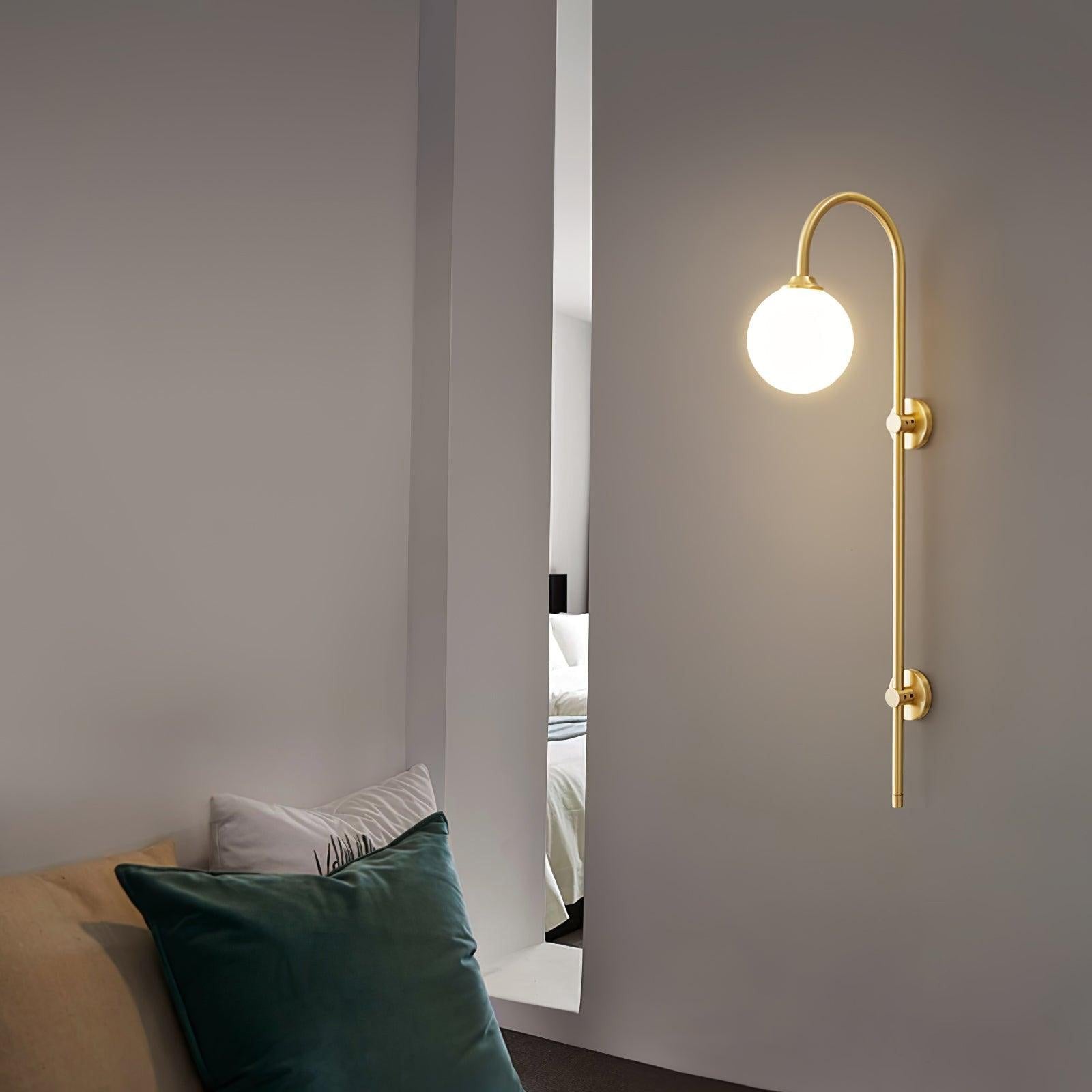 Globe Brass Vertical Wall Sconce