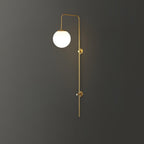 Globe Brass Vertical Wall Sconce