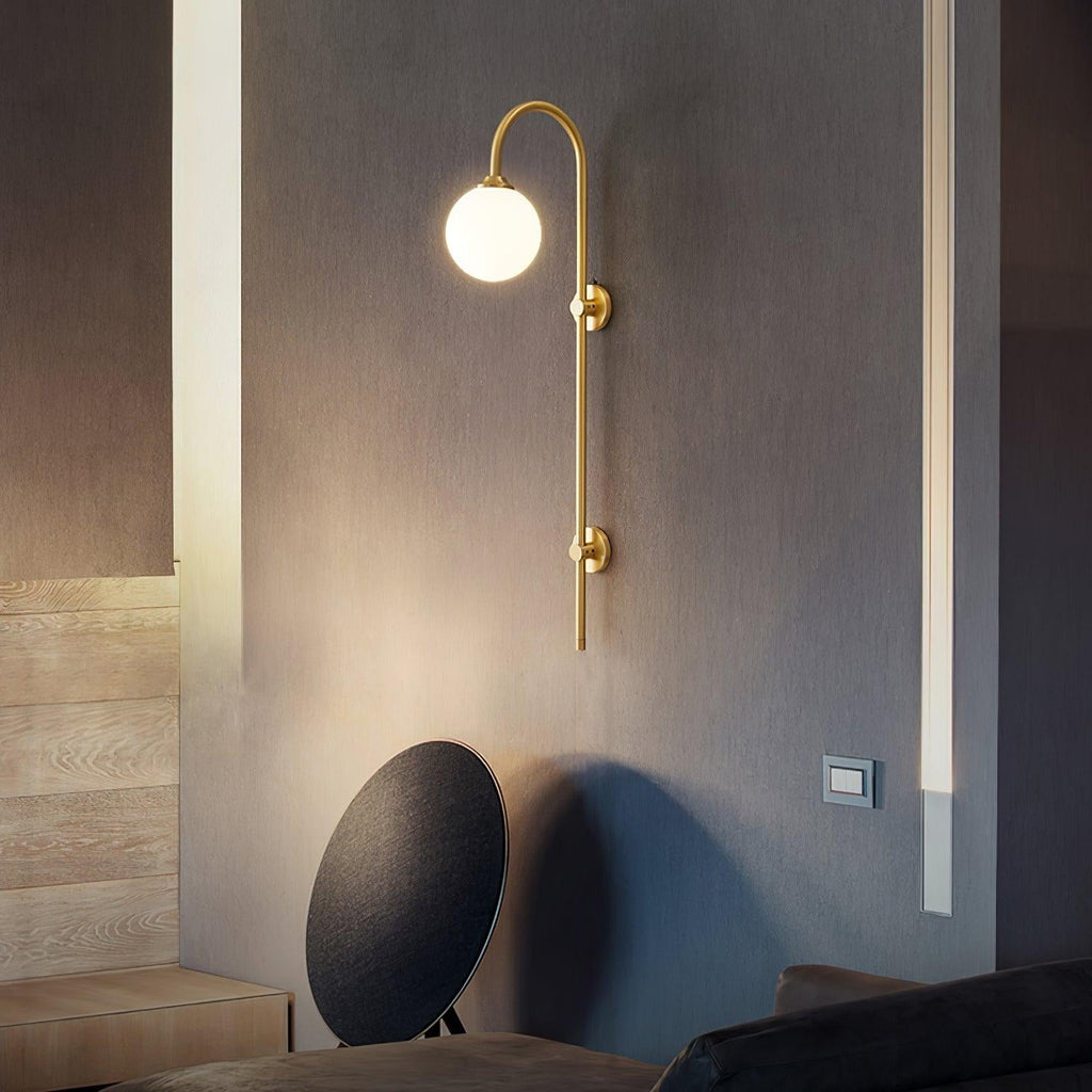 Globe Brass Vertical Wall Sconce