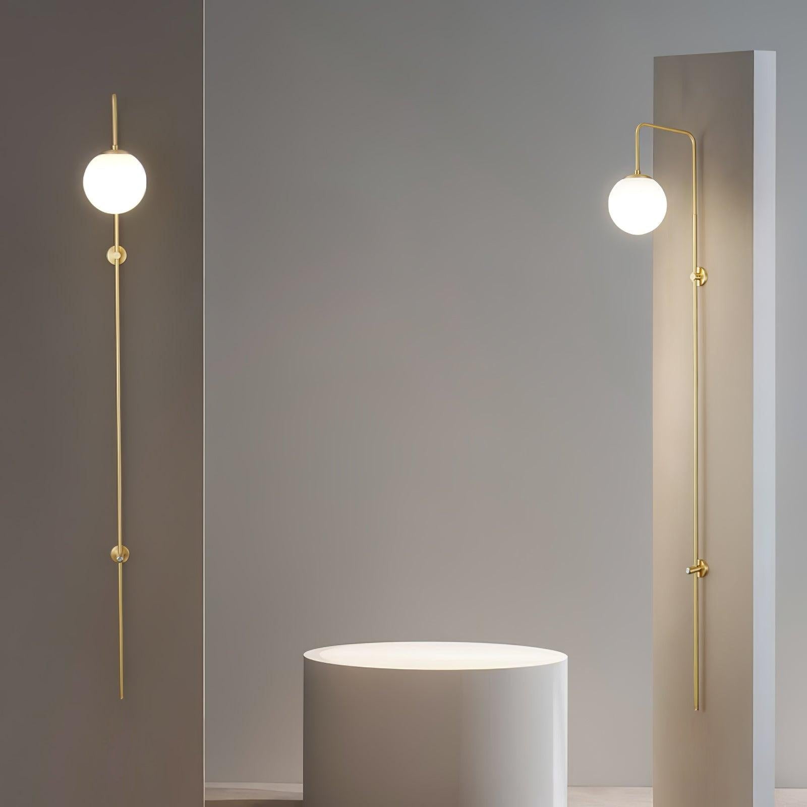 Globe Brass Vertical Wall Sconce