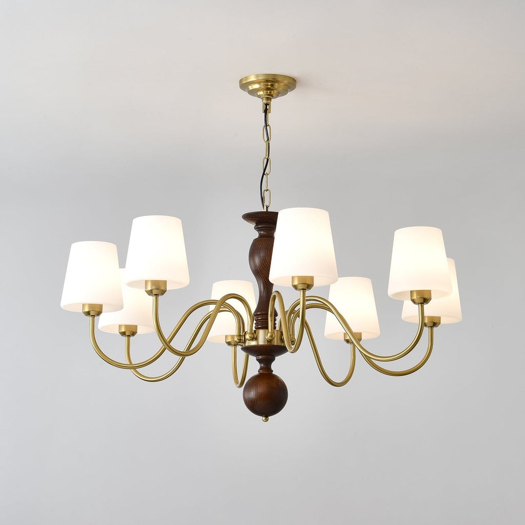 Grove Haven Wood & Brass Chandelier