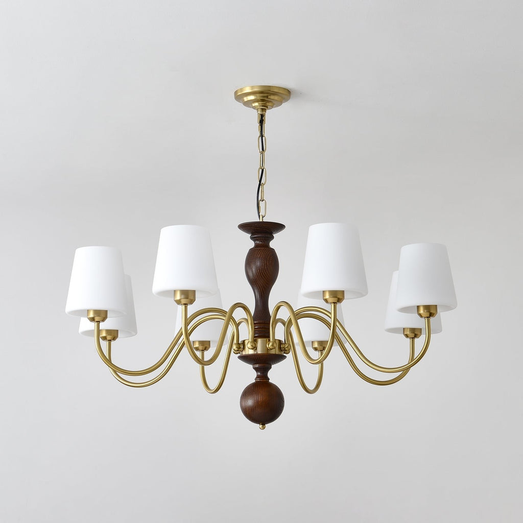 Grove Haven Wood & Brass Chandelier