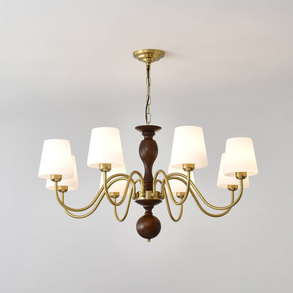 Grove Haven Wood & Brass Chandelier