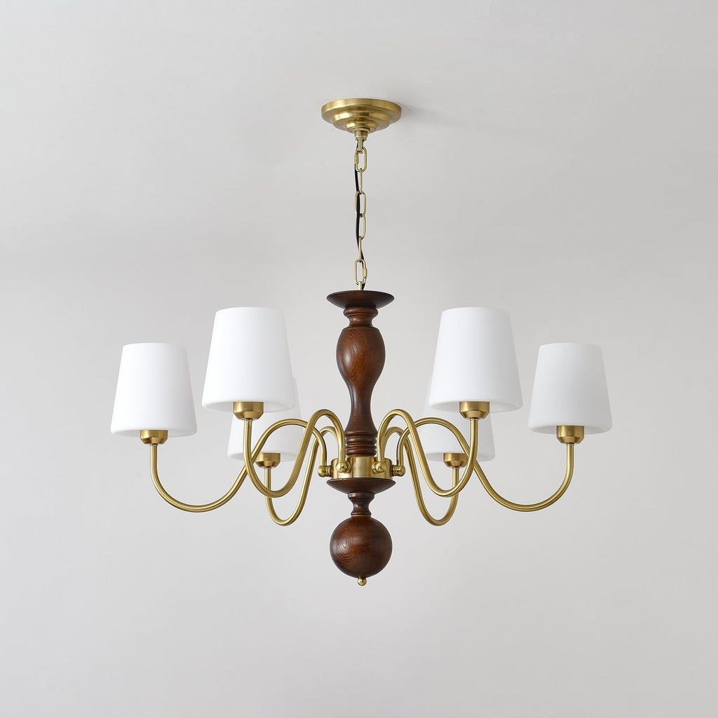 Grove Haven Wood & Brass Chandelier