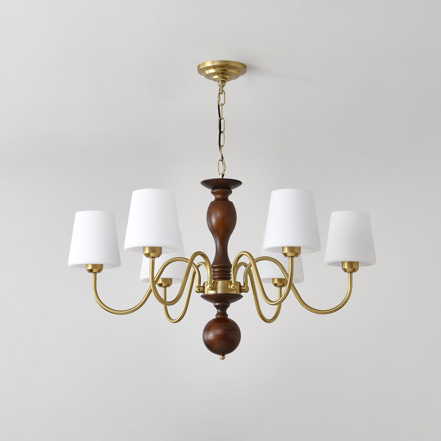 Grove Haven Wood & Brass Chandelier