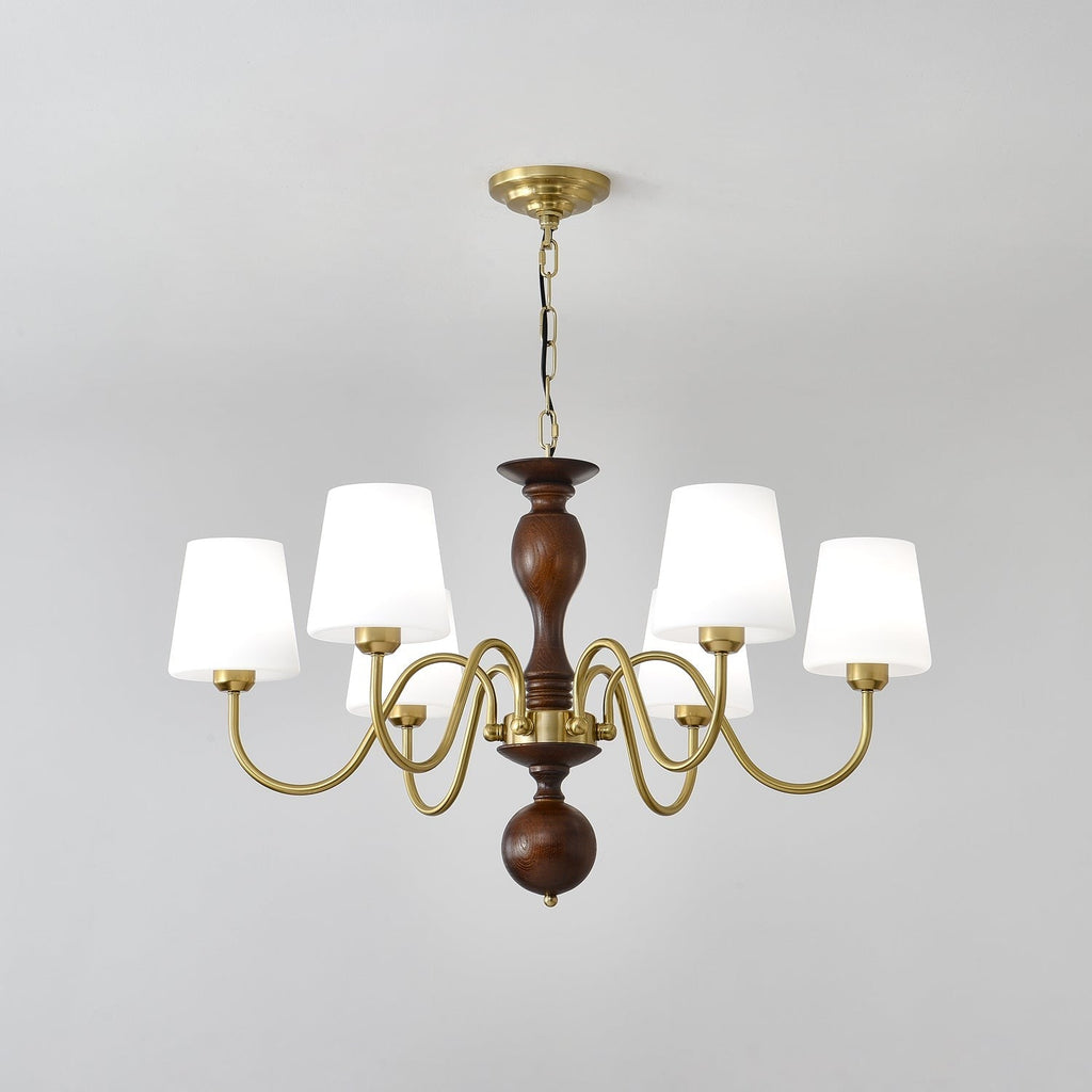 Grove Haven Wood & Brass Chandelier