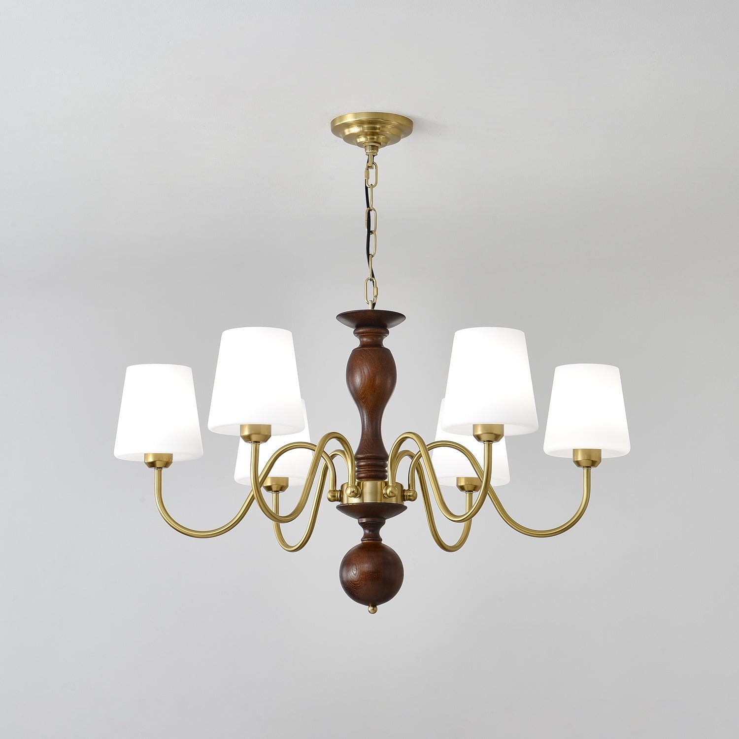 Grove Haven Wood & Brass Chandelier