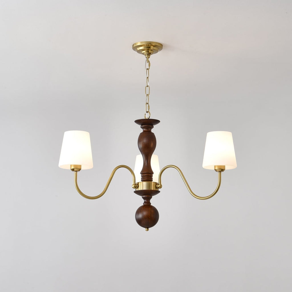 Grove Haven Wood & Brass Chandelier