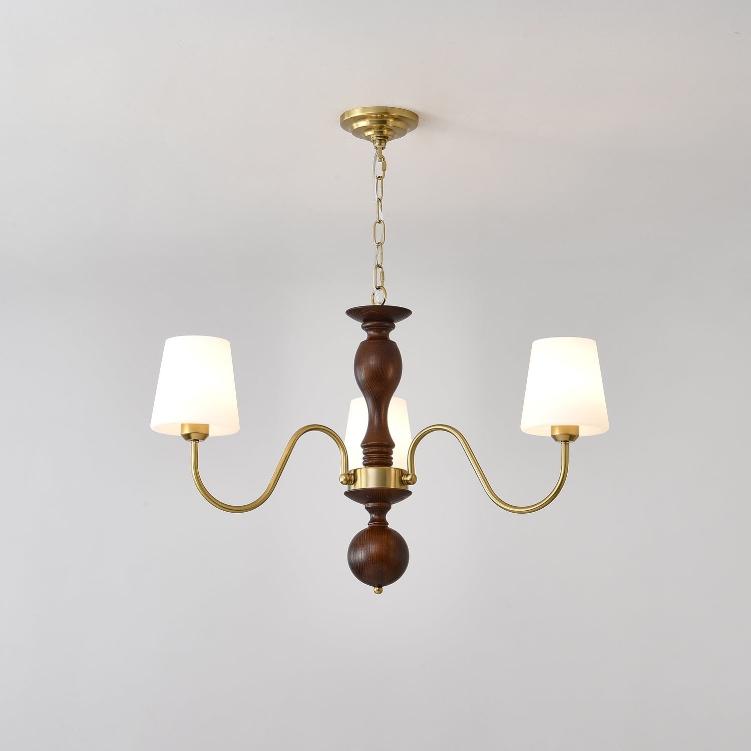 Grove Haven Wood & Brass Chandelier