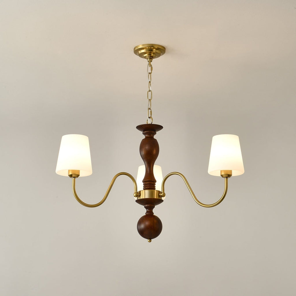 Grove Haven Wood & Brass Chandelier
