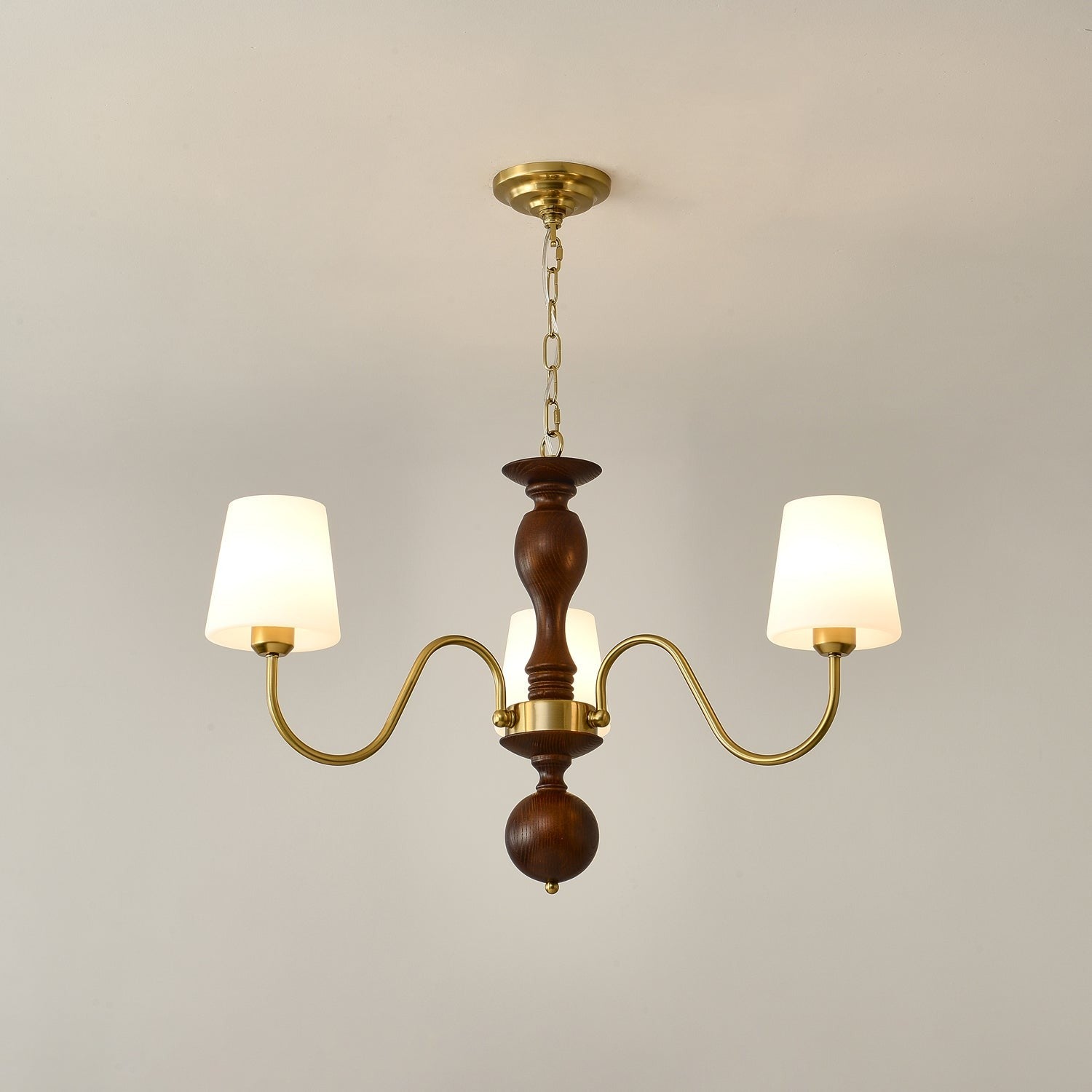 Grove Haven Wood & Brass Chandelier