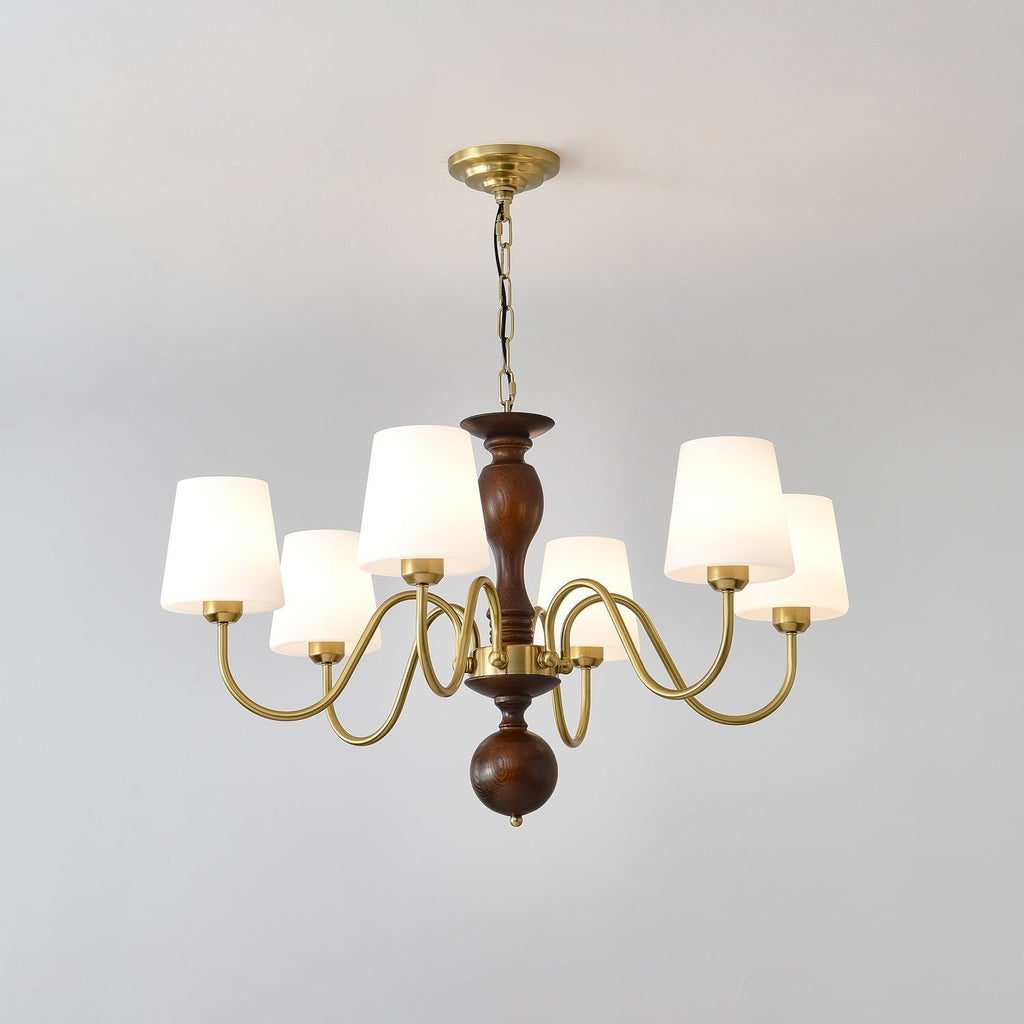 Grove Haven Wood & Brass Chandelier