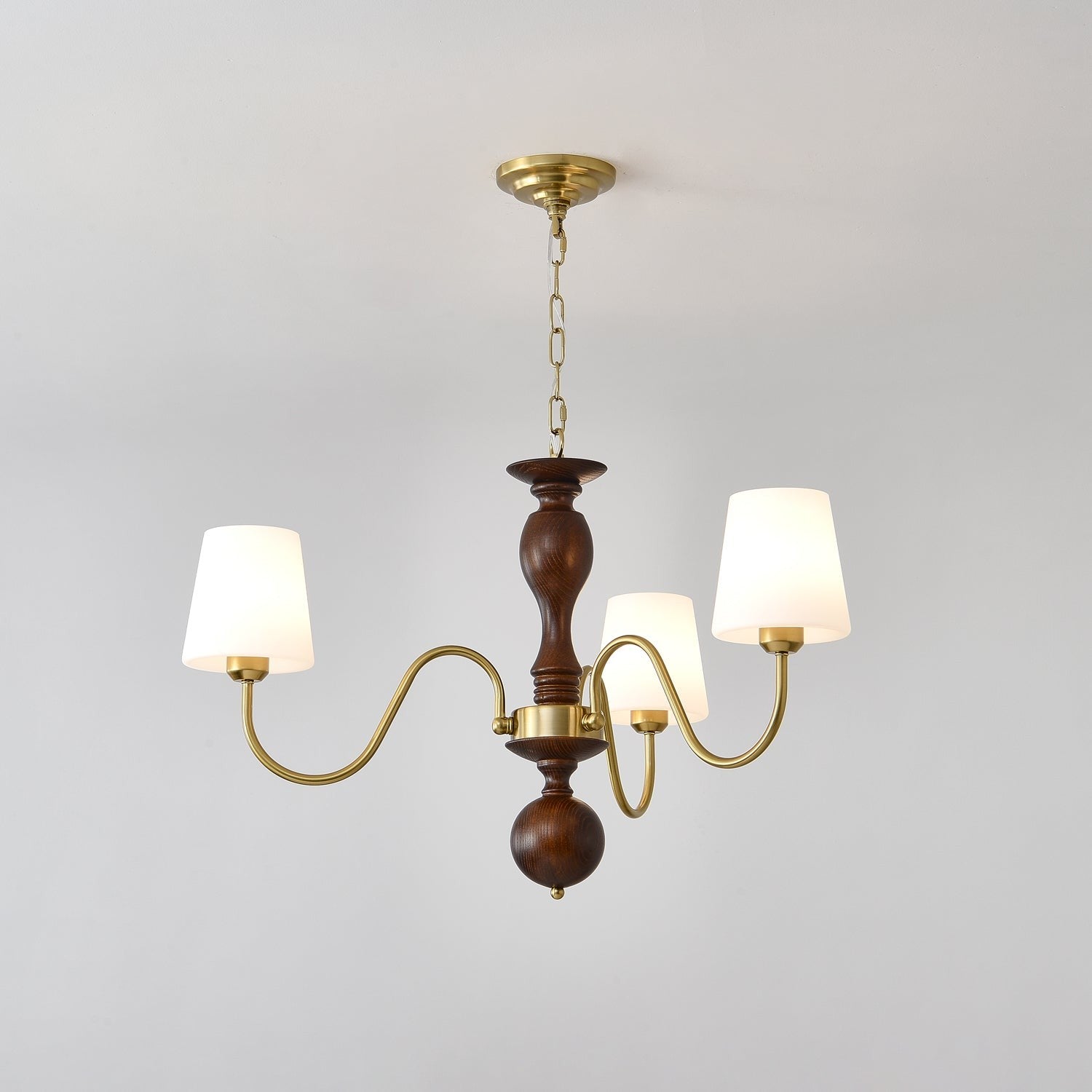 Grove Haven Wood & Brass Chandelier