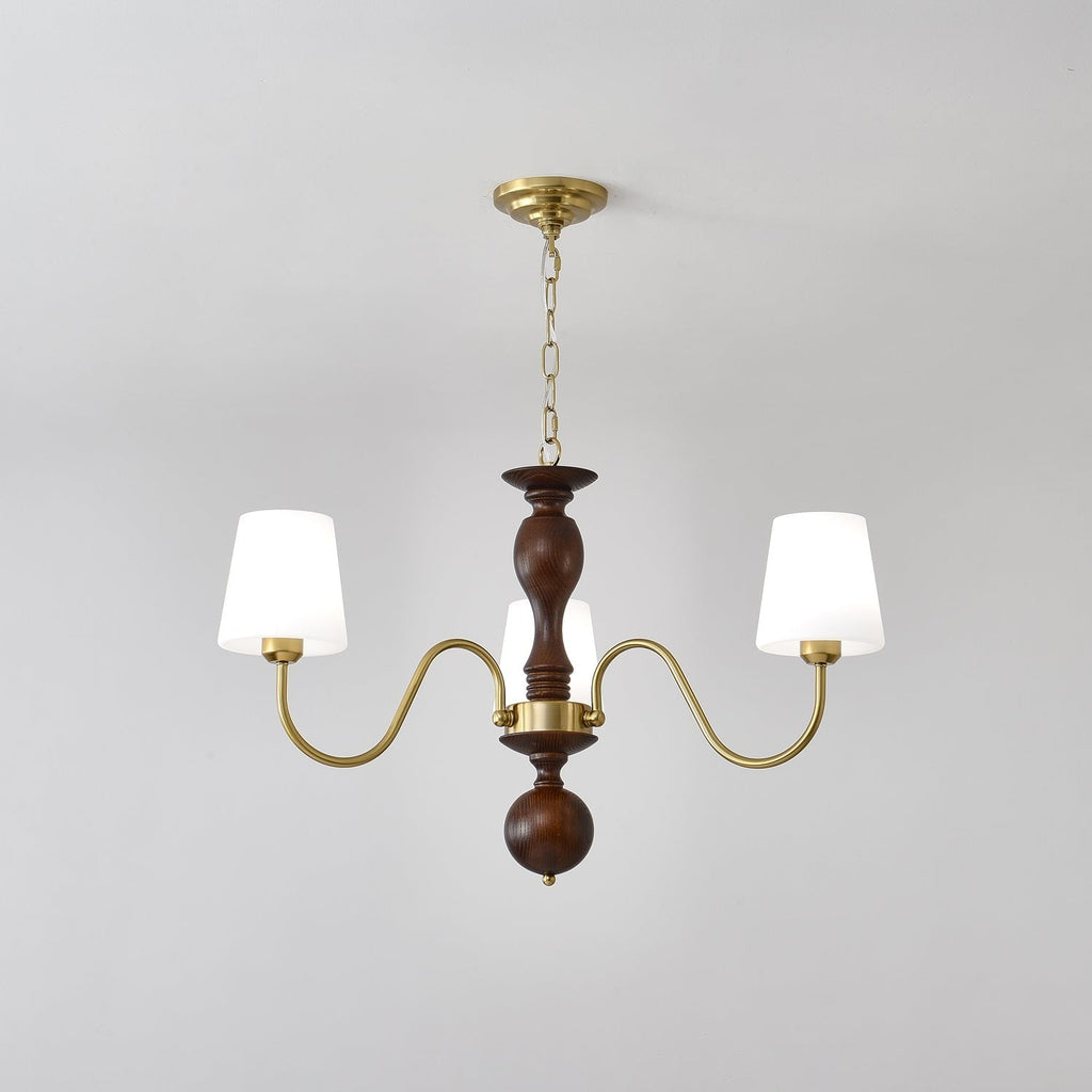 Grove Haven Wood & Brass Chandelier