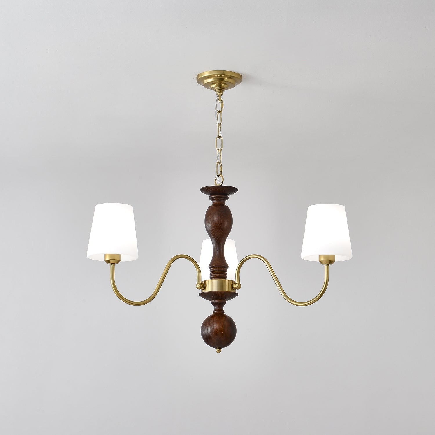 Grove Haven Wood & Brass Chandelier