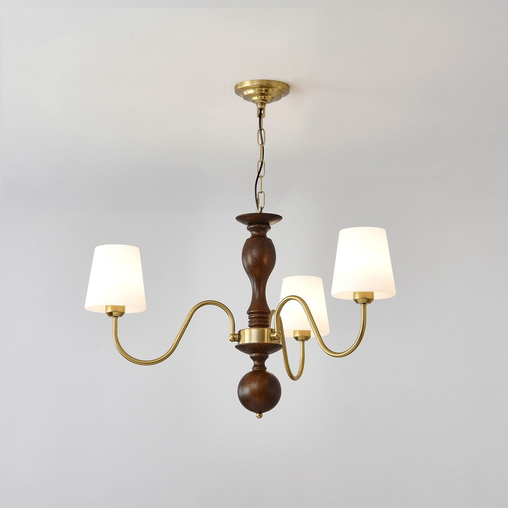 Grove Haven Wood & Brass Chandelier