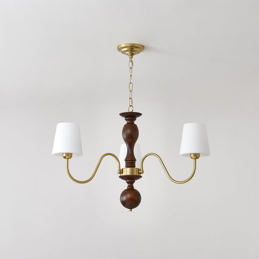 Grove Haven Wood & Brass Chandelier