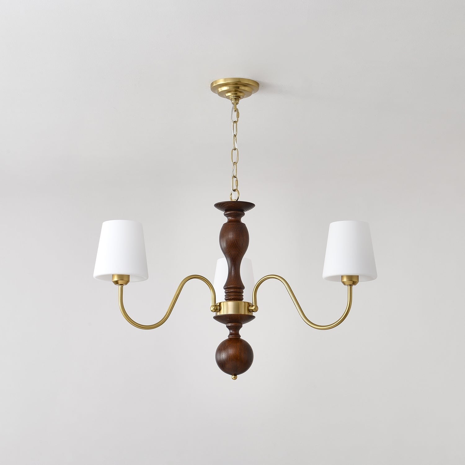Grove Haven Wood & Brass Chandelier