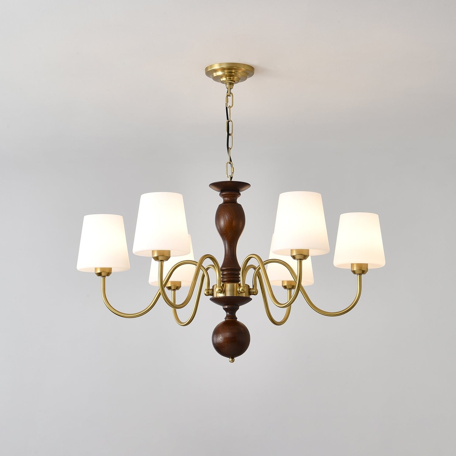 Grove Haven Wood & Brass Chandelier