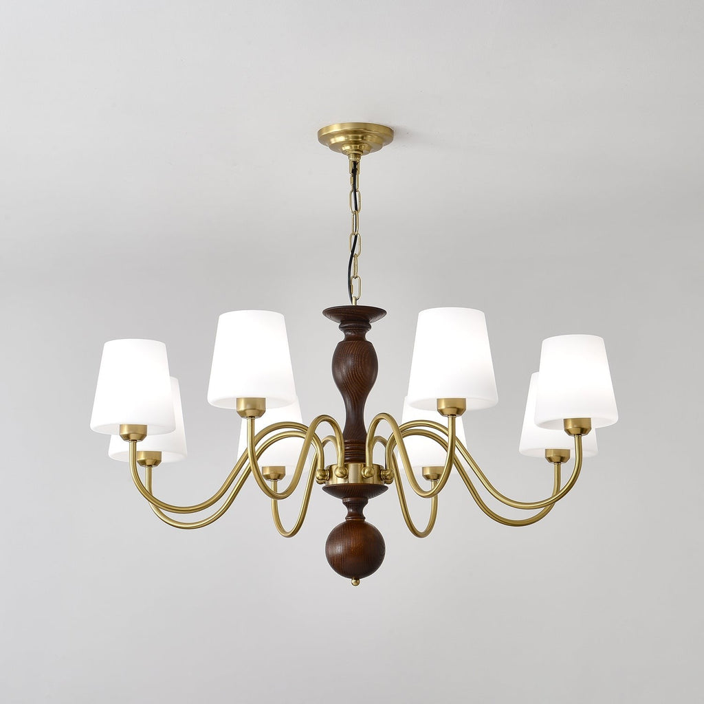 Grove Haven Wood & Brass Chandelier
