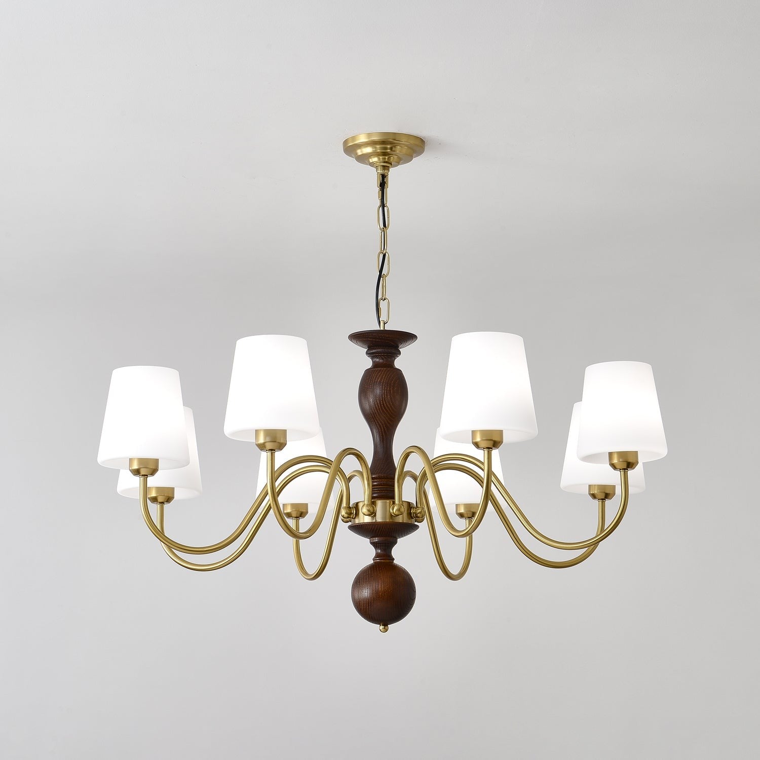 Grove Haven Wood & Brass Chandelier