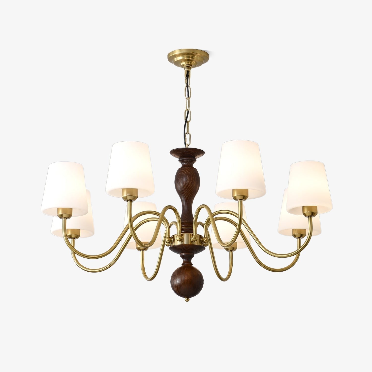 Grove Haven Wood & Brass Chandelier