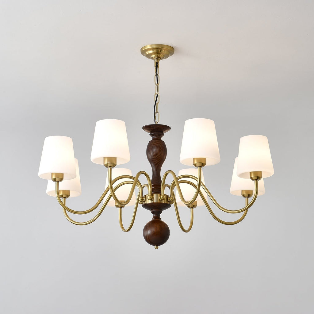 Grove Haven Wood & Brass Chandelier