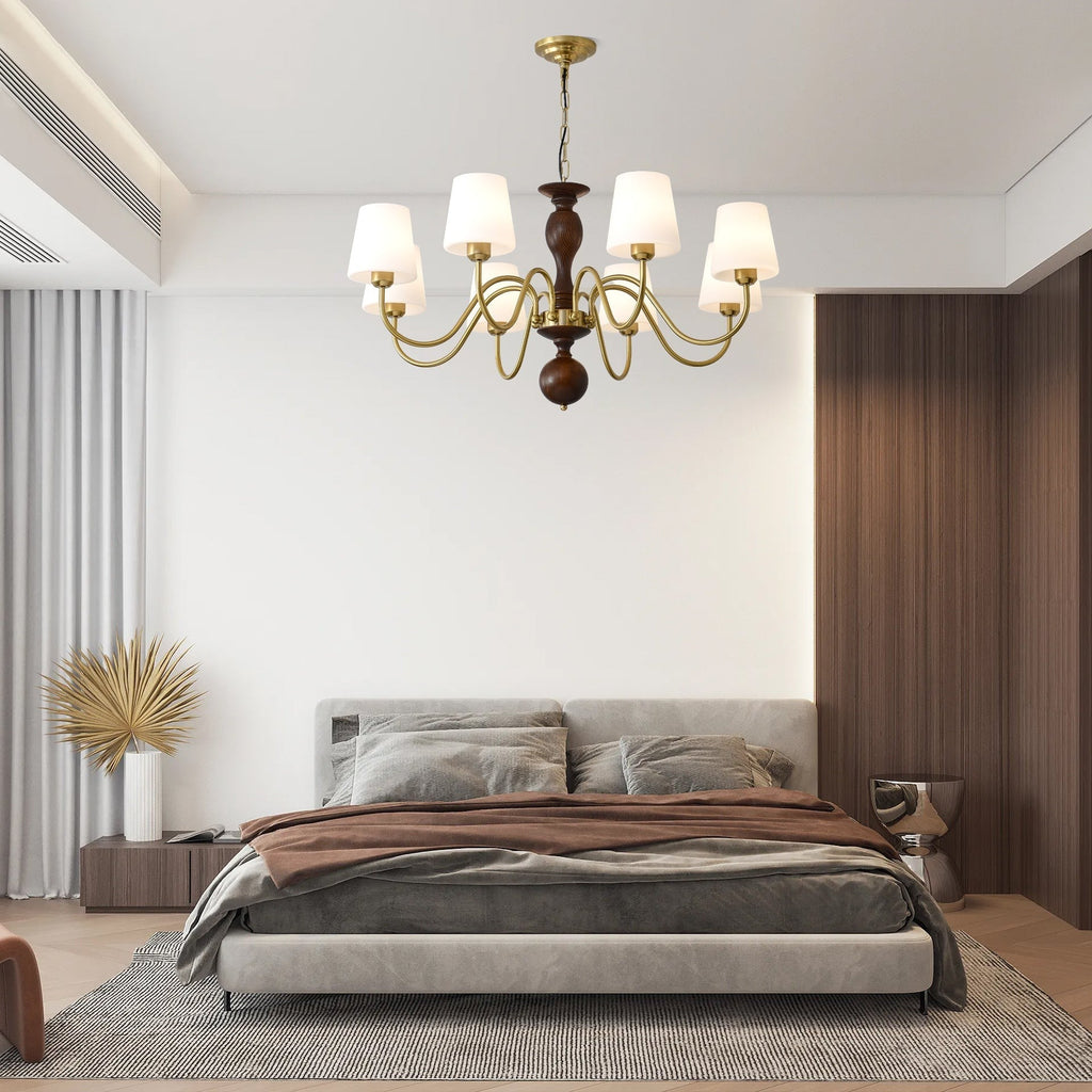 Grove Haven Wood & Brass Chandelier
