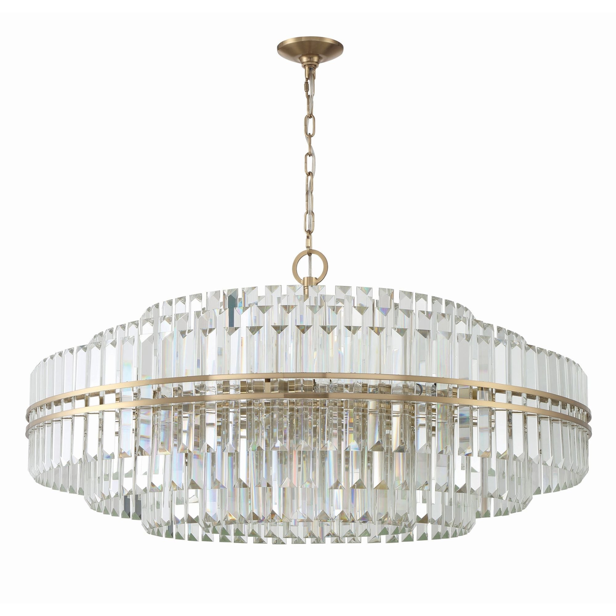 Hayes 40.5'' Aged Brass Chandelier Gold 40.5"W x 21"H x 40.5"D