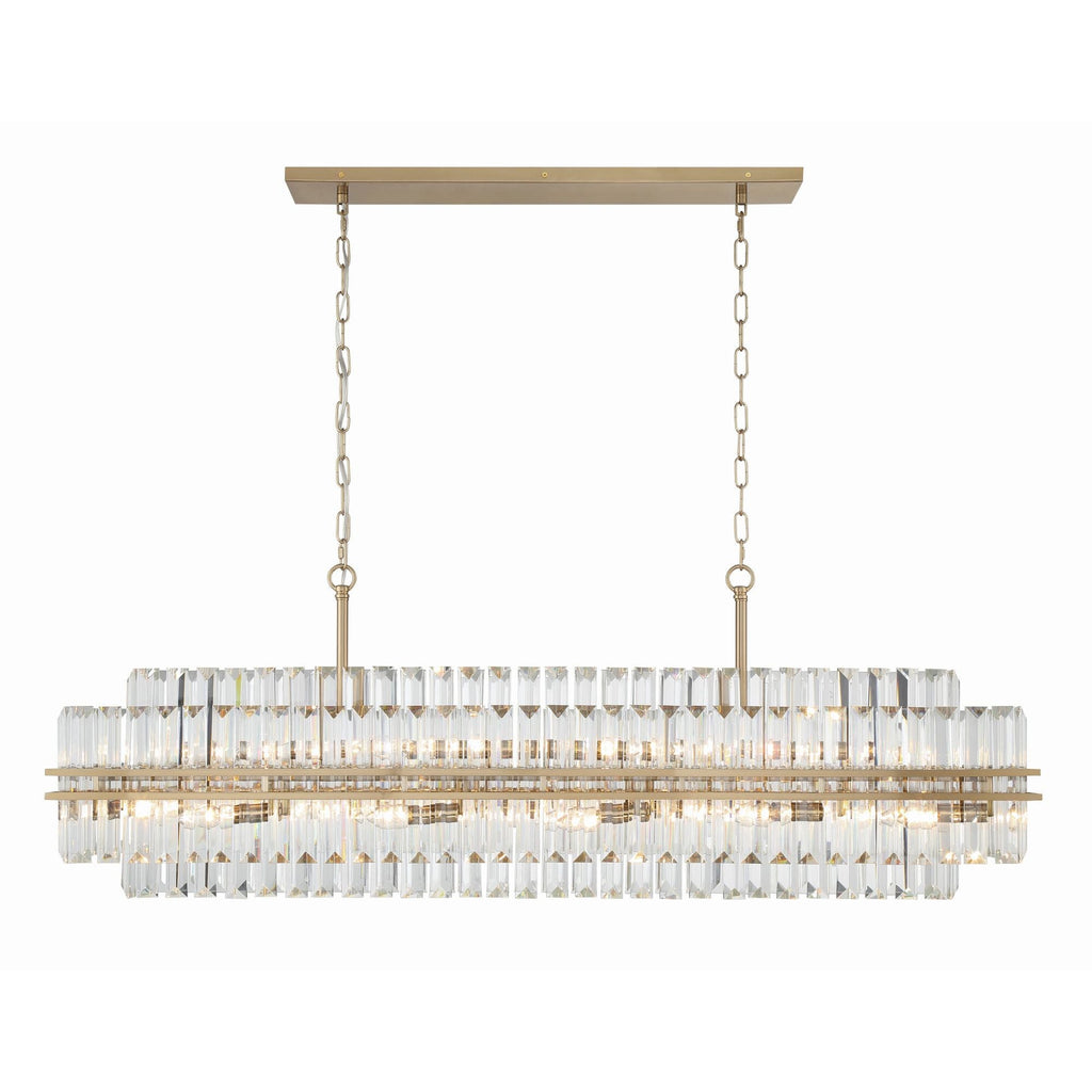 Hayes 50'' Aged Brass Linear Chandelier Gold 50"W x 18"H x 11"D