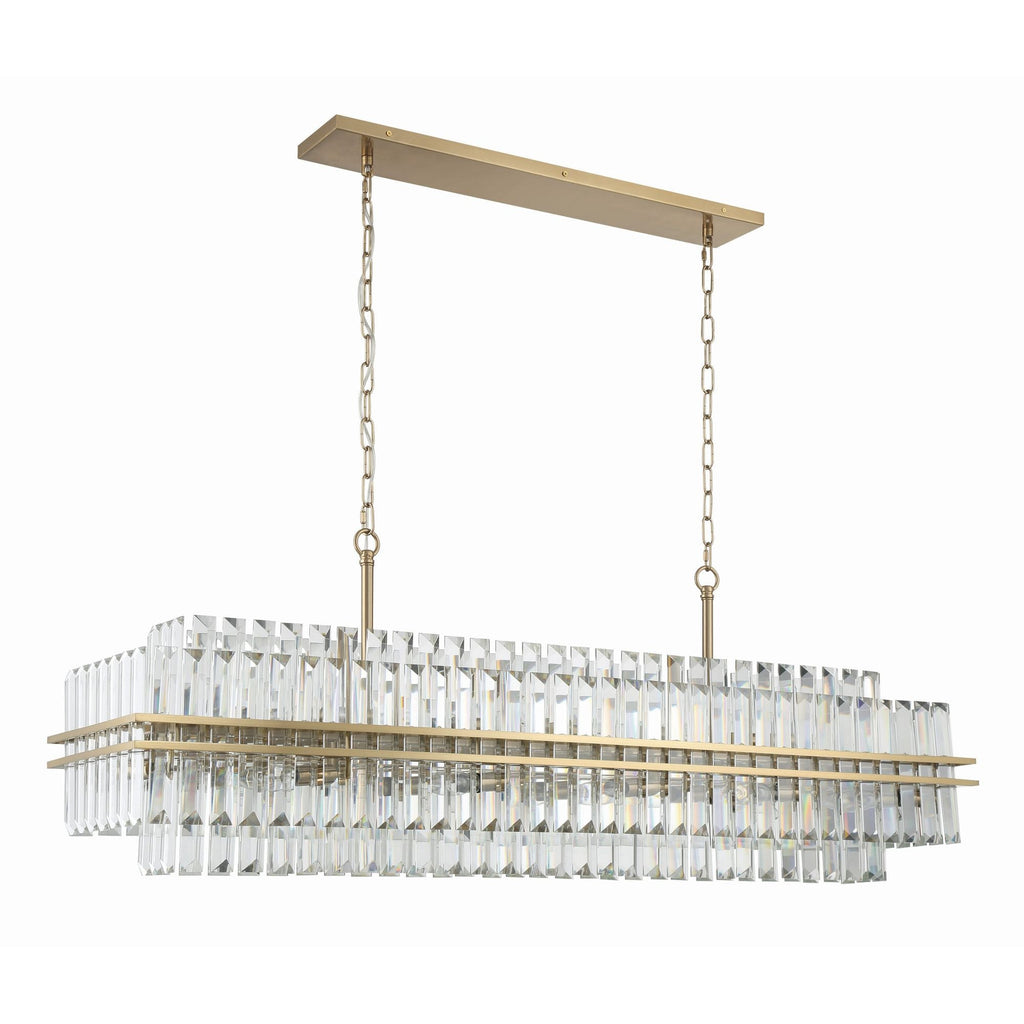 Hayes 50'' Aged Brass Linear Chandelier Gold 50"W x 18"H x 11"D
