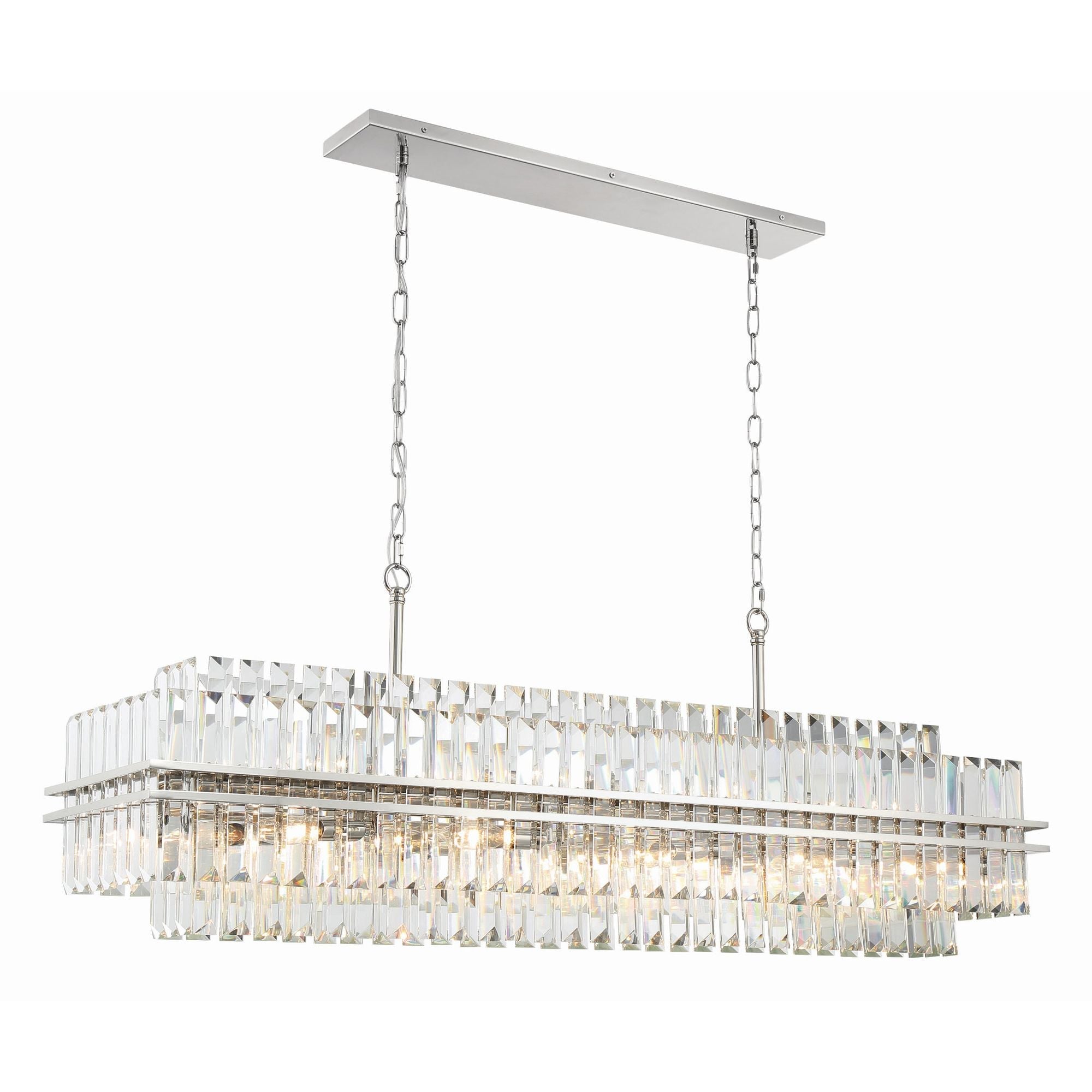 Hayes 50'' Polished Nickel Linear Chandelier Silver 50"W x 18"H x 11"D