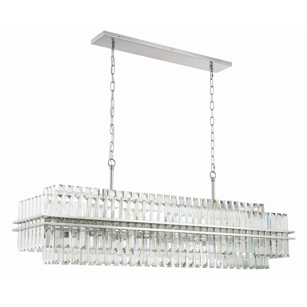 Hayes 50'' Polished Nickel Linear Chandelier Silver 50"W x 18"H x 11"D