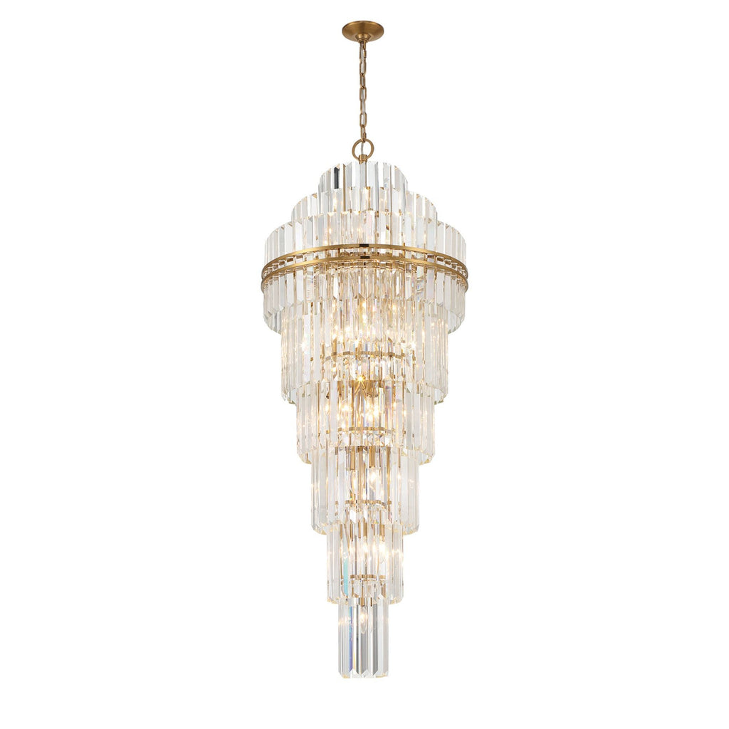 Hayes 24'' Aged Brass Chandelier Gold 24"W x 66"H x 24"D