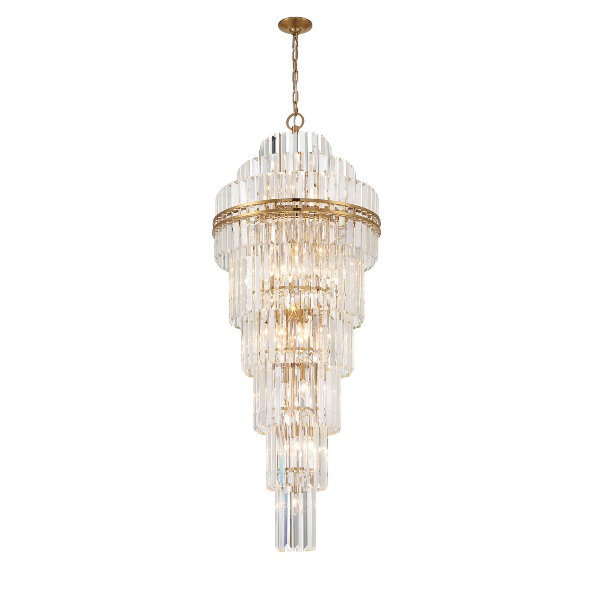 Hayes 24'' Aged Brass Chandelier Gold 24"W x 66"H x 24"D