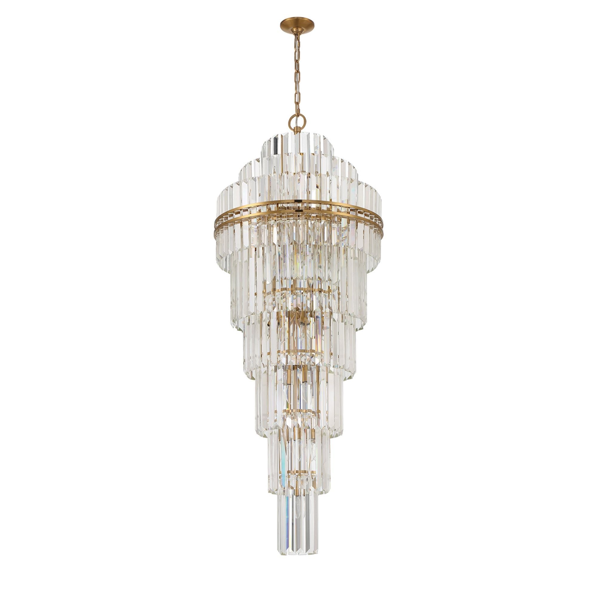Hayes 24'' Aged Brass Chandelier Gold 24"W x 66"H x 24"D